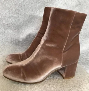gianvito rossi Ankle Boot Rose Velvet Low Heel Size 37 1/2 - Picture 1 of 12