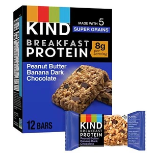 KIND Breakfast Protein Bars Peanut Butter Banana Dark Chocolate Healthy Snack... - Picture 1 of 2