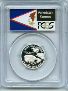 2009 S Silver Territory Quarter PCGS PR69 DEEP CAMEO AMERICAN SAMOA PROOF - Picture 1 of 2