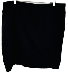 Ellen Tracy schwarz Stretch Rock über Knie elastische Taille Rückenschlitz EUC Größe XXL - Bild 1 von 8