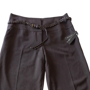 AGB Belted Womens Brown Cropped Plaid Pants Size 8 New - Picture 1 of 4