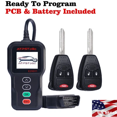 2 New Replacement Remote Key Fob And Tool Kit For 2006-2017 Jeep Wrangler - Image 1 of 4