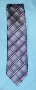 Corbata corbata a cuadros gris púrpura STAFFORD Pascua primavera usada en excelente estado - Imagen 1 de 4
