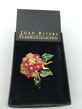 Signed Joan Rivers Enamel Flower Brooch - Vintage New Stock