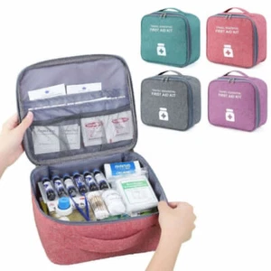 Portable Medicine Bag First Aid Storage Pouch Home Car Outdoor Emergency Case - Picture 1 of 16