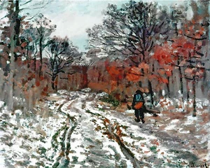 PATH THROUGH THE FOREST, SNOW EFFECT by Claude Monet Fine Art 8" x 10" Giclee - Picture 1 of 1