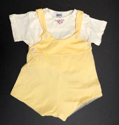Mameluco amarillo vintage Perfect Togs bebé niña 2 piezas talla 6 meses Foto 1 de 4