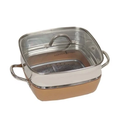 Anillo extensor cuadrado Copper Chef de 3" para la sartén/vaporera de cobre de 11" Foto 1 de 4