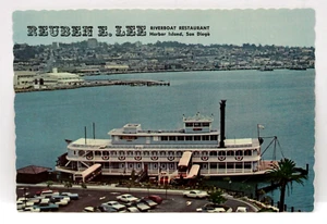 Postkarte Reuben E Lee Restaurant Hafen Insel San Diego CA postfrisch ohne Versand - Bild 1 von 2