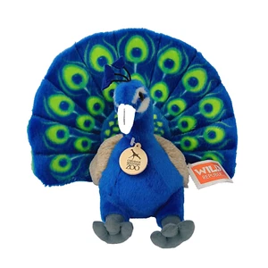 Wild Republic Peacock Plush Cheyenne Mountain Zoo Stuffed Animal Blue Green NWT - Picture 1 of 15