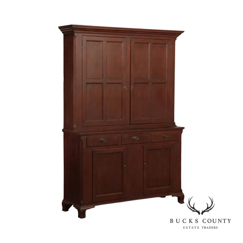 Antique Berks County Poplar and Pine Two-Piece Dutch Cupboard Cover