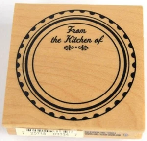 Inkadinkado From the Kitchen of Canning Lid Jar Topper Tag Wooden Rubber Stamp - Picture 1 of 2
