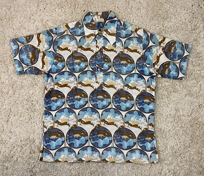 CAMISA JERSEY HAWAIANA DESCALZA VINTAGE AÑOS 70 L SURF SURF ESTAMPADO INVERSO Foto 1 de 4