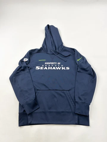 Seattle Seahawks Hoodie Sweatshirt Mens Medium Blue Nike Training Dri-Fit Cover