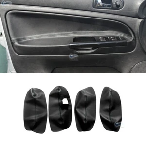 REPLACE-4*Inner BLACK Door Panel Armrest LEATHER Cover For Passat B5 1998-2005 - Picture 1 of 7