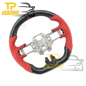Real Forged Carbon Fiber Steering Wheel For Ford Mustang 2018-2023 Red Leather - Bild 1 von 8