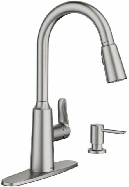 Moen 87028SRS Edwyn Spot Resist Stainless One-Handle High Arc Pulldown Kitchen Faucet