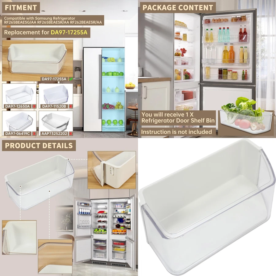 Estante Puerta Refrigerador For Samsung DA97-17255A RF265BEAESG/AA, RF265BEAESR - Image 1 of 4