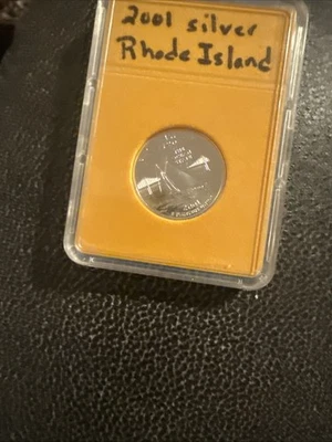 2001-S Cameo PROOF 90% SILVER "Rhode Island" Washington Quarter! Fast Shipping! - Image 1 of 2