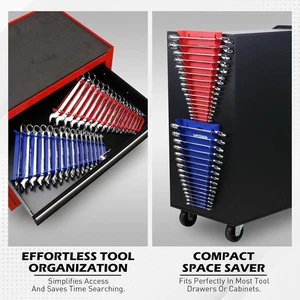2-Pack Magnetic Wrench Organizer, 32-Slot Premium Wrench Rack Holder Tool Tra... - Picture 1 of 8