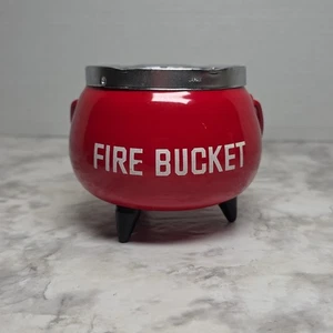 Vintage Red Fire Bucket Ashtray, Metal Ashtray Made In Japan With Handle - Picture 1 of 21