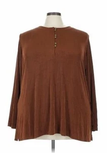 NUEVO CON ETIQUETAS NUEVO CITIKNITS 3x BOTONES SPANDEX ACETATO BUSTO MARRÓN ÓXIDO ORIGINAL SLINKY 60" - Imagen 1 de 10