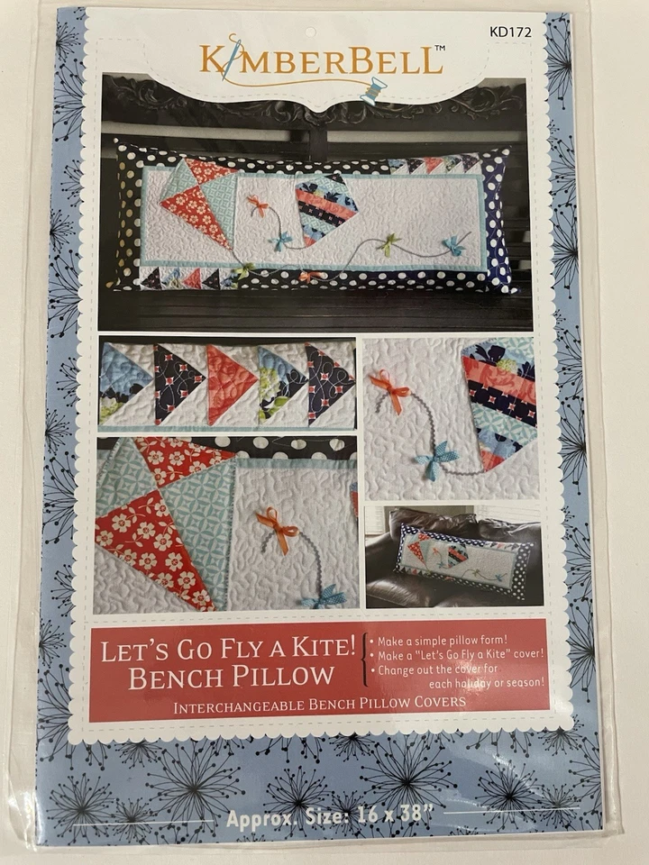 Lets Go Fly A Kite Bench Pillow Pattern by KimberBell Designs KD172 Appliqué - Image 1 of 4