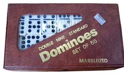 Vintage Double Nine Standard Dominoes 55 Piece Set Original Case - Image 1 of 4