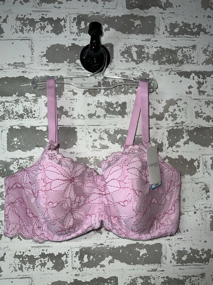 ¡NUEVO CON ETIQUETAS! Sujetador de encaje rosa b.tempt'd by wacoal talla 36DDD - hermoso floral Foto 1 de 4