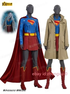 2025 Supergirl Cosplay Costume Girls Outfits Skirt Cloak Coat Shoes Halloween - Picture 1 of 45