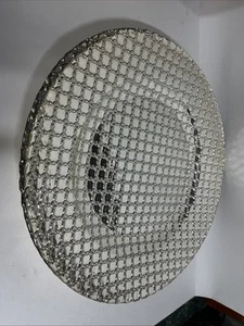Centro de mesa de vidrio con diseño de diamante cuenco plateado brillo 13,25" redondo - Imagen 1 de 6