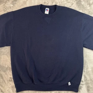 VTG Russell Athletic Sweatshirt Mens L Navy Blue Crewneck Blank Made In USA 90s - Picture 1 of 7