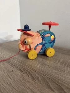 Vintage Fisher Price Pull Kinder Spielzeug Pinky Schwein Bauernhof Tier - Bild 1 von 7
