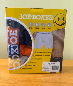 New Joe Boxer Men's 4 Pack Cotton Stretch Boxer Briefs Sizes S "FREE SHIPPING" - Picture 1 of 3