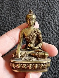 Tibetan Brass Shakyamuni Medicine Buddha Statue - Picture 1 of 17
