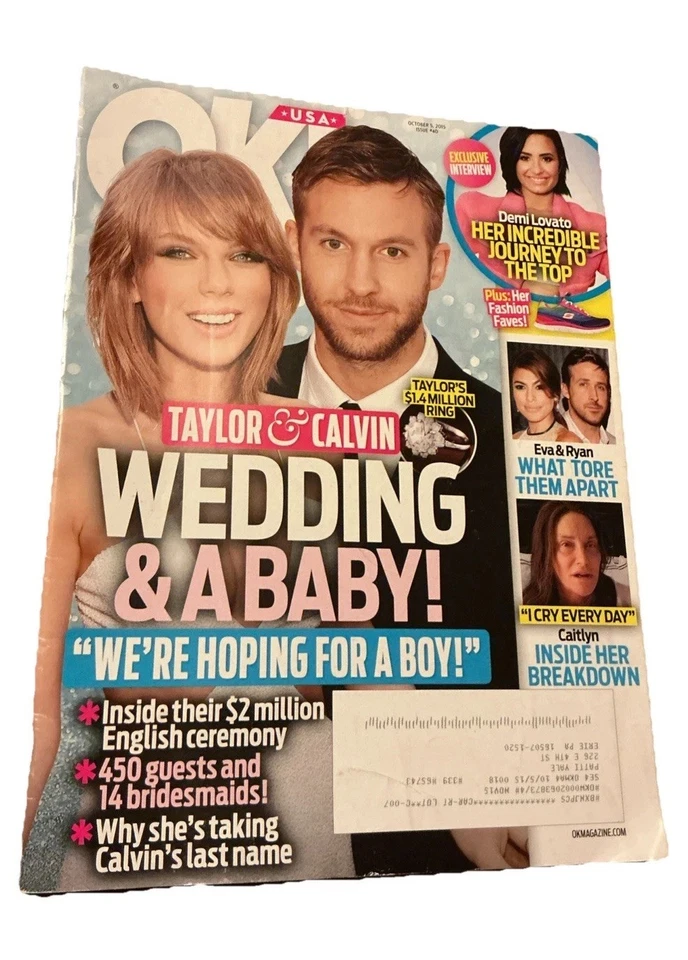 OK! Magazine October 5 2015 Taylor Swift, Calvin Harris Engaged, Demi Lovato The - Image 1 of 1