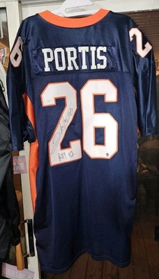 Clinton Portis Autographed/Signed Pro Style Jersey Blue JSA  - Image 1 of 4