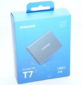 SAMSUNG T7 Portable SSD 4TB USB 3.2 Gen 2x2 - MU-PC4T0T/AM - Picture 1 of 2