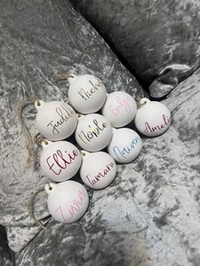 personalised Ceramic Baubles Christmas Tree Bauble Family Edition - Picture 1 of 5