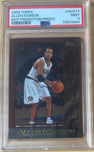 Allen Iverson 2000 Topps #MVP17 PSA 9 Pope 1 None Higher! MVP Promotion SP SSP