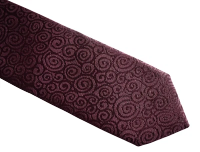 NEW D&G DOLCE & GABBANA Cotton Blend Burgundy Swirl SKINNY 2" Men's Tie Necktie - Image 1 of 4