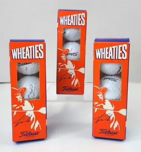 3 Packs of 3 Tiger Woods Titleist Golf Balls Wheaties Promo Made USA Signature - Picture 1 of 9