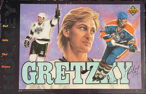 RARE 22" x 34" 1992 Upper Deck WAYNE GRETZKY Oilers & Kings HOCKEY POSTER Cover