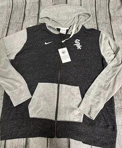 NWT Men’s Nike Chicago White Sox Full Zip Jacket Sz XL Lightweight Grey/ Black - Picture 1 of 8