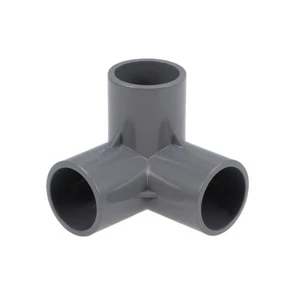 10Pcs 3-Way Elbow PVC Plumbing Fitting Pipe 25mm Socket Tee Corner Fittings Gray - Picture 1 of 3