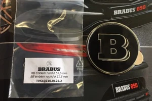 Insignia emblema capucha logotipo Brabus cromada #218-000-20 hecha en Alemania Mbz CLA 45/CLS - Imagen 1 de 4