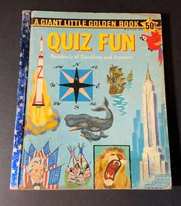 VTG 1959 Giant Little Golden Book 1st Edition “A” Quiz Fun #5024 Hundreds Of ??? - Picture 1 of 11