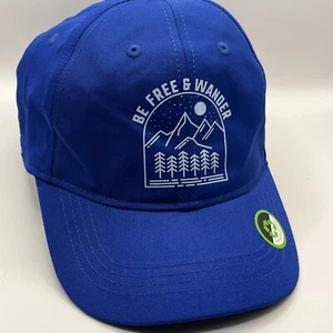 Be Free And Wander Baseball Hat Cap Men’s Hiking Camping Blue ECO Hippie Hiker - Picture 1 of 13