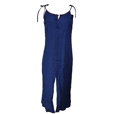 Vestido Midi Feminino Madewell Sem Mangas Ombro Amarrado Tamanho Pequeno Azul Marinho - Imagem 1 de 4