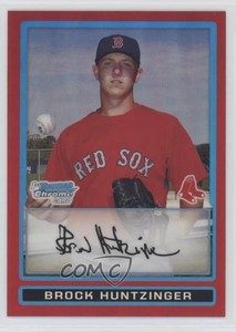 2009 Bowman Chrome Prospects Red Refractor /5 Brock Huntzinger #BCP184